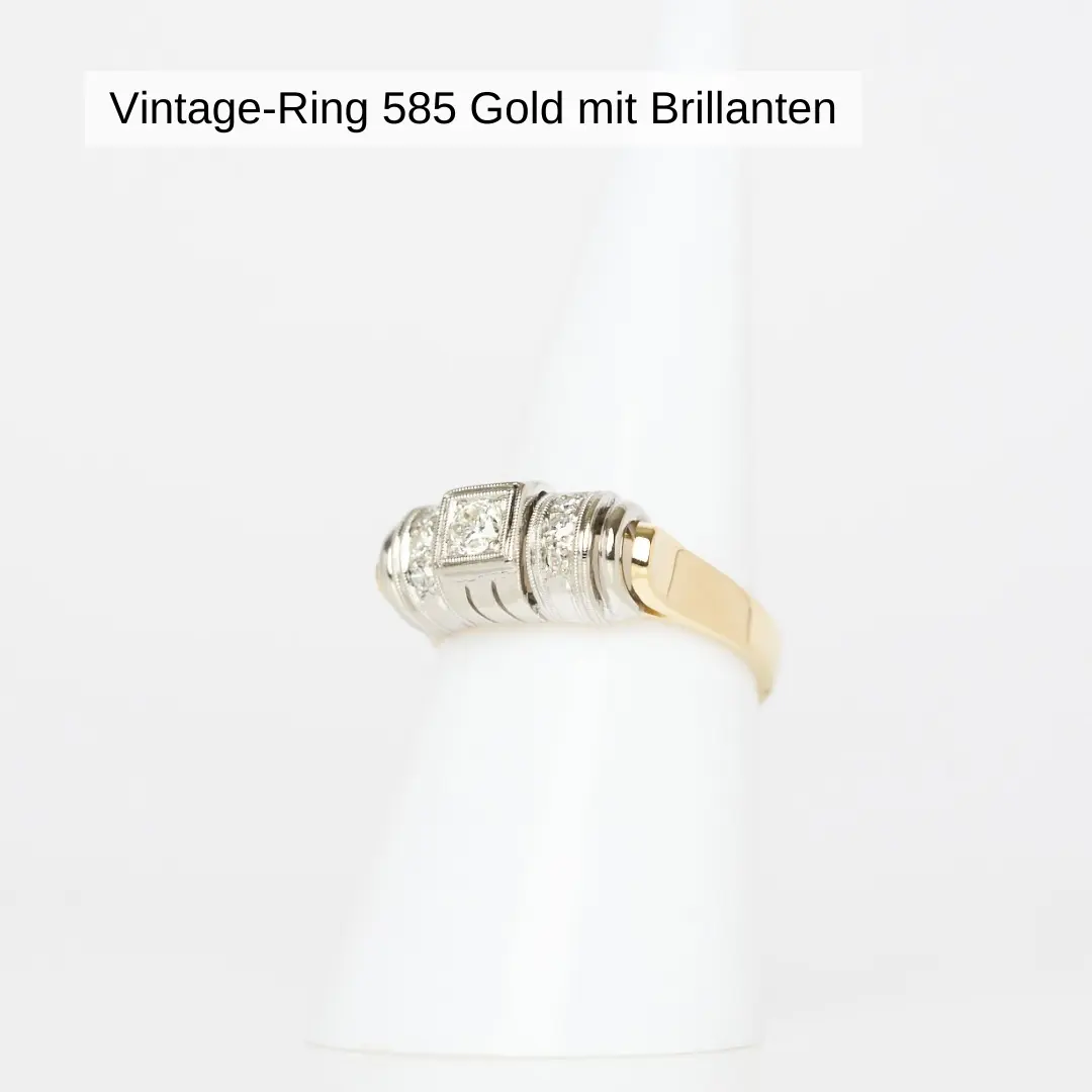 Vintage Ring 585 Gold mit Brillanten