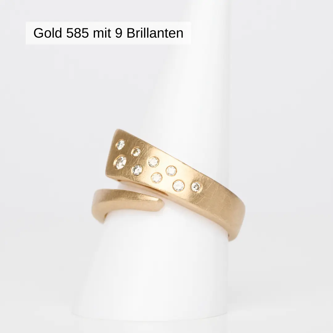 Diamantring Gold 585 mit 9 Brillanten