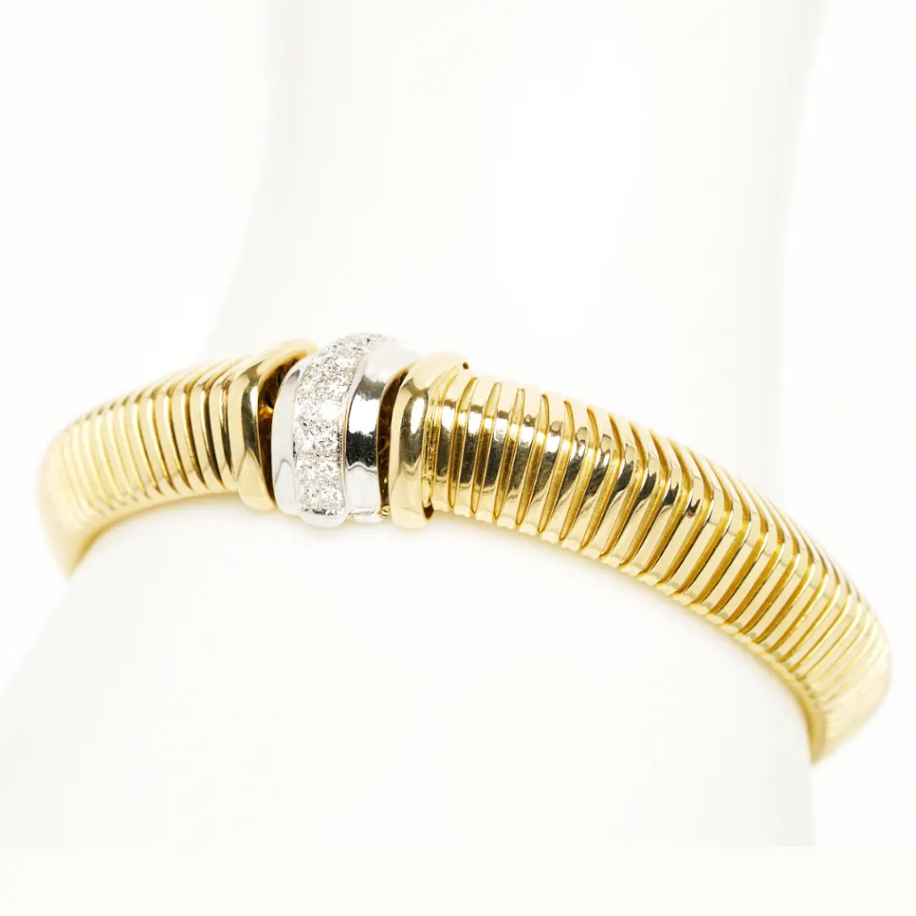 Brillantarmband in 750 Gelb-/Weißgold mit 18 Brillanten