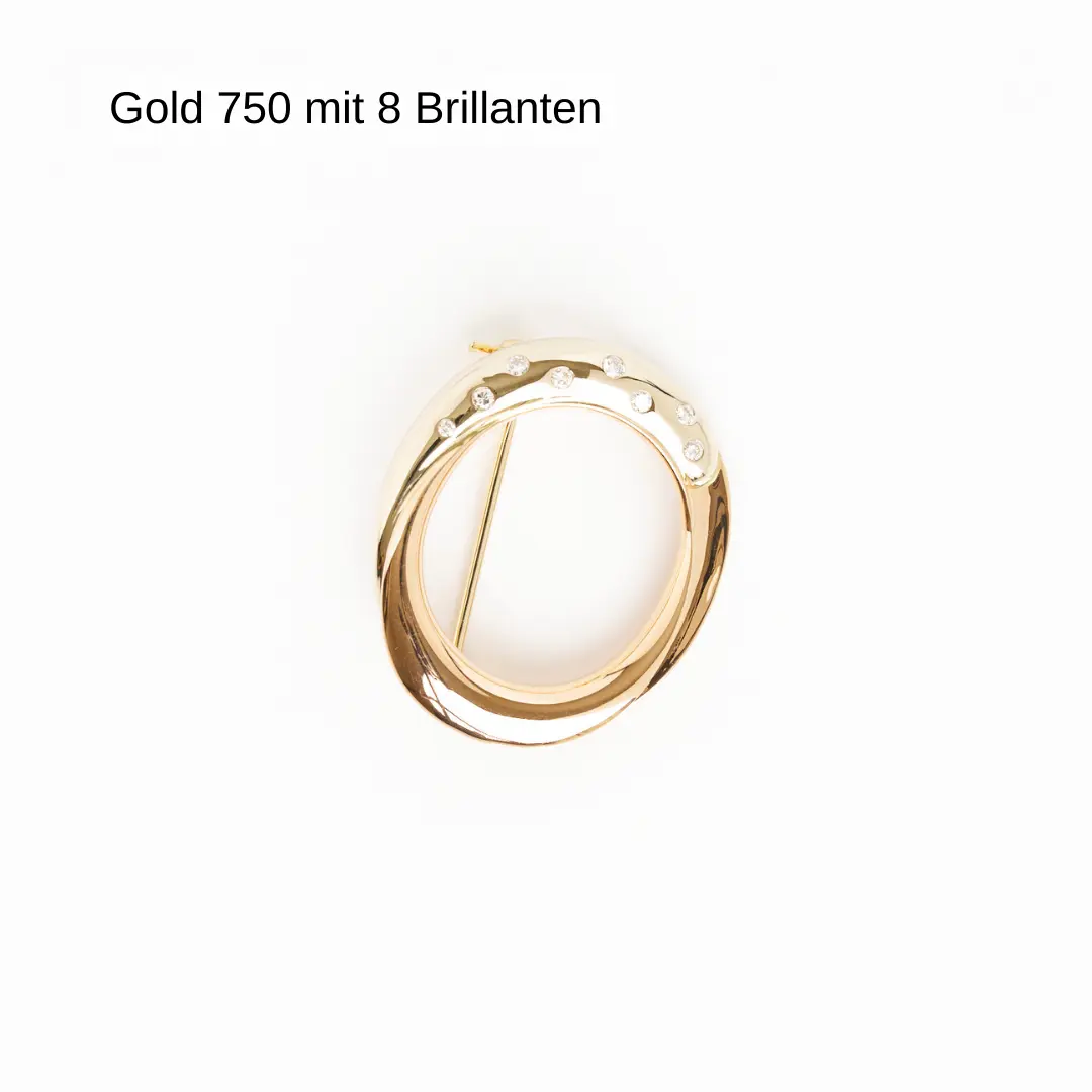 Brosche Nadel Gold 750 mit 8 Brillanten