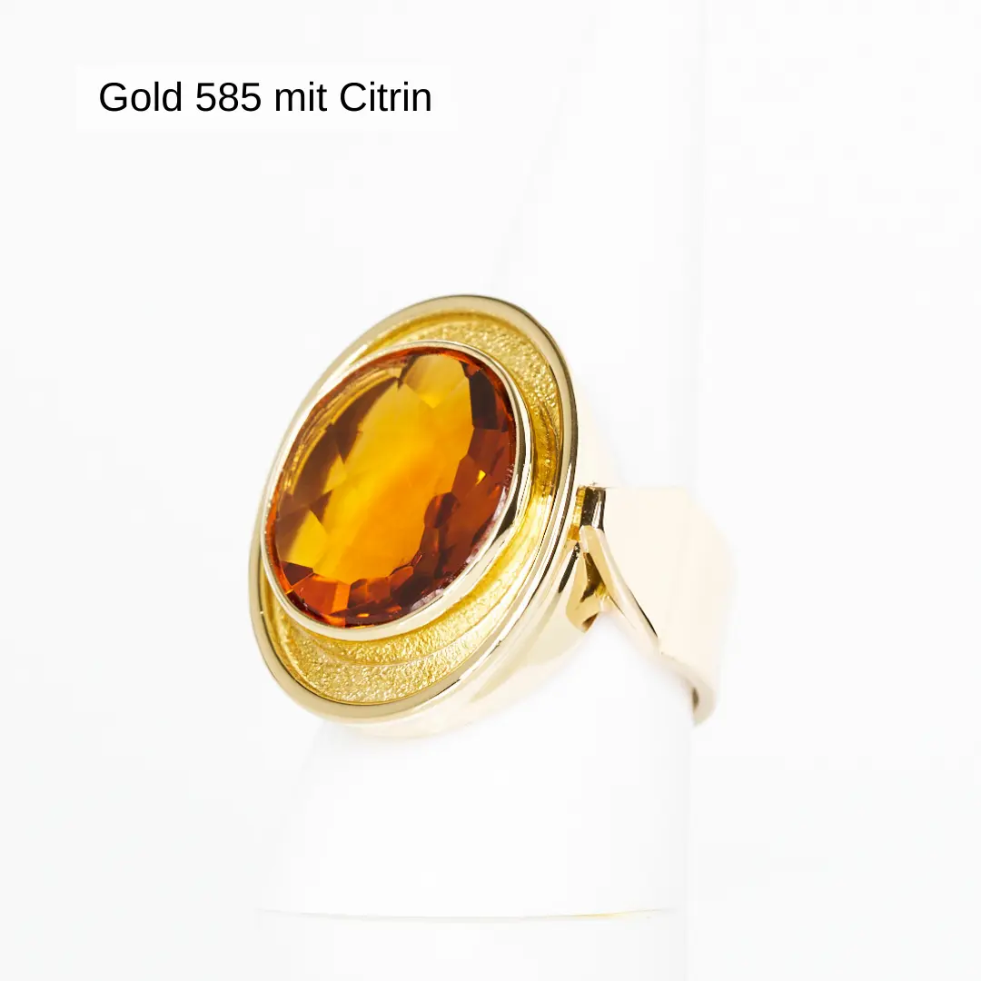 Damenring Gold 585 mit Citrin