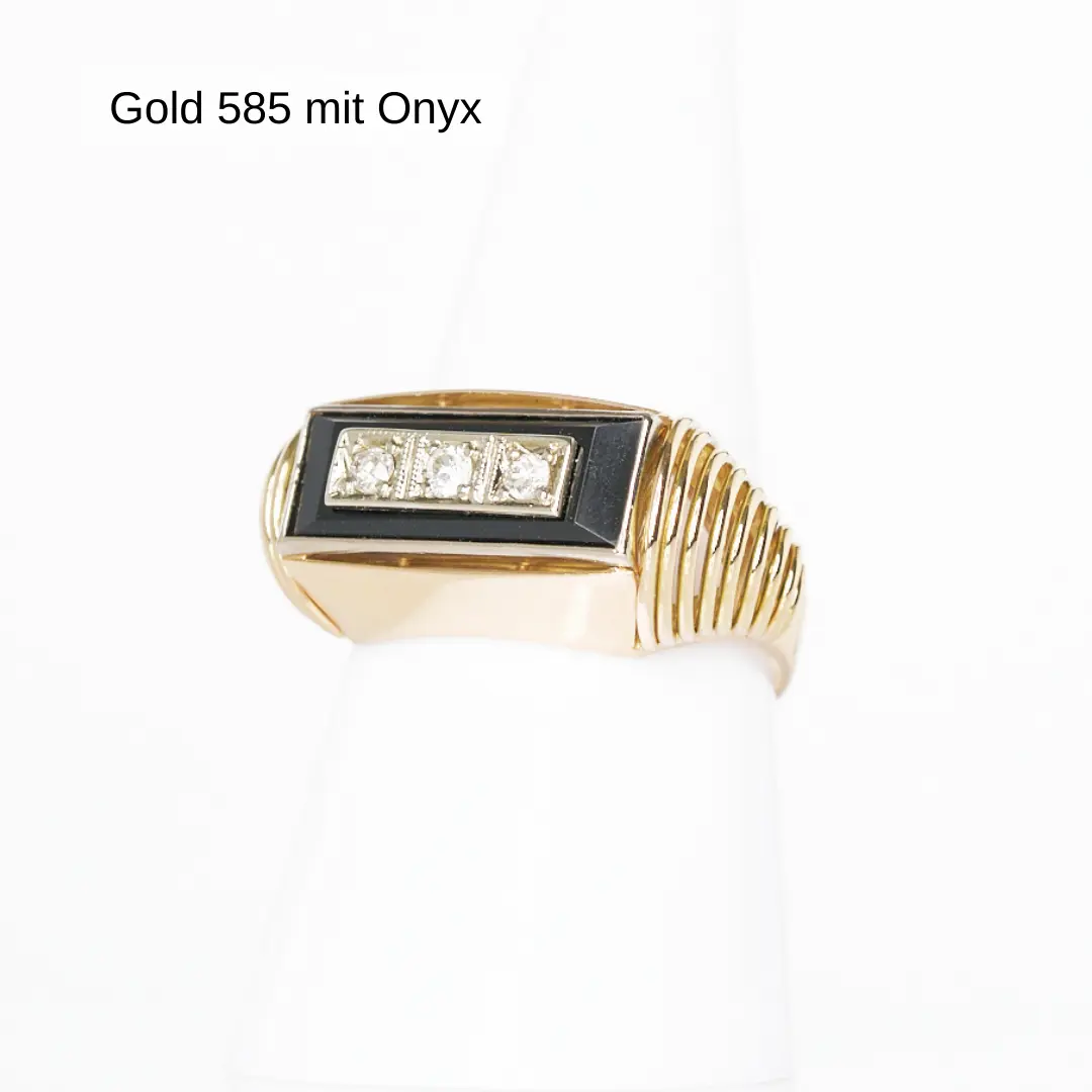Goldring 585 mit Onyx