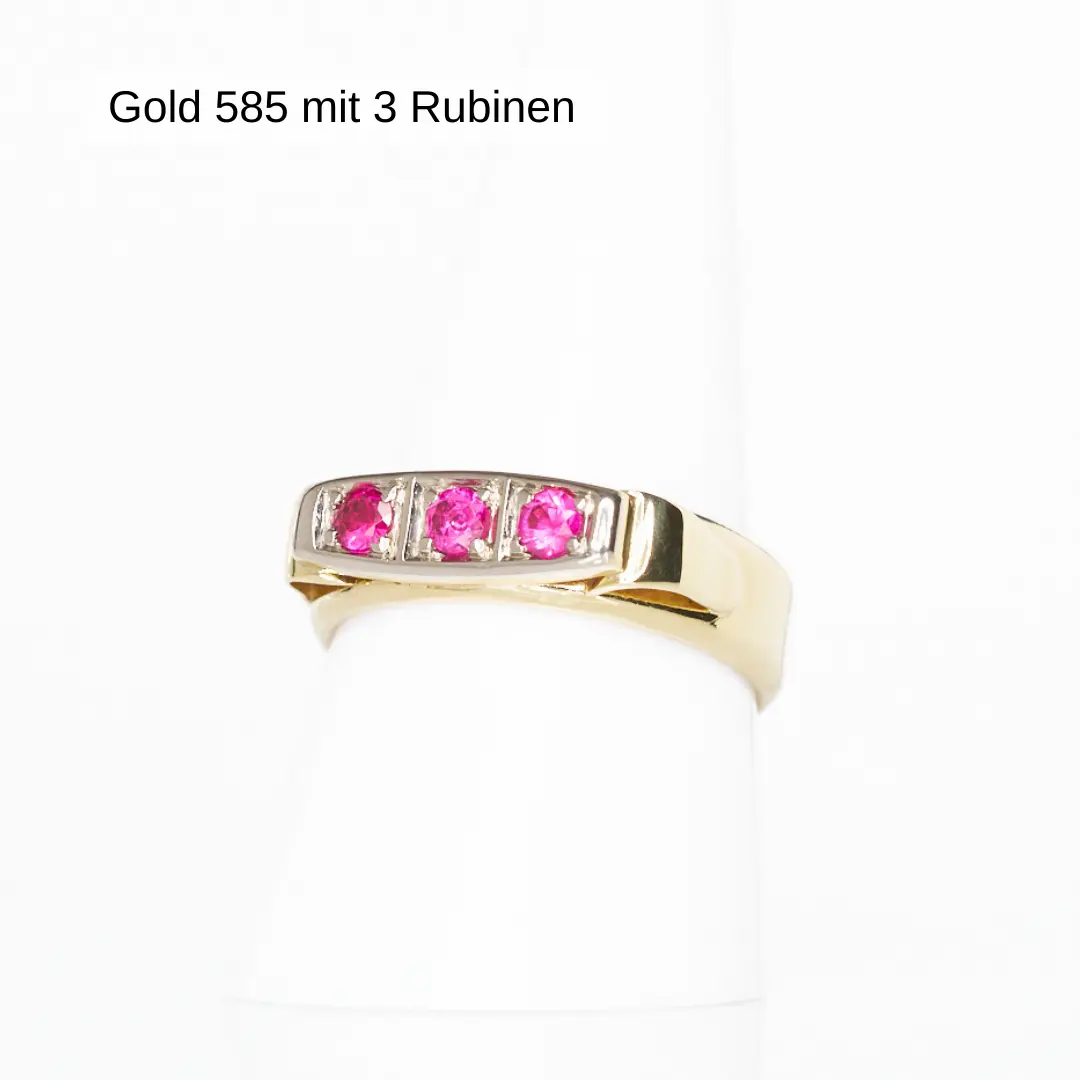 Ring Gold mit 3 Rubinen