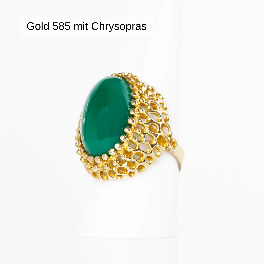 Damenring Gold 585 mit Chrysopras