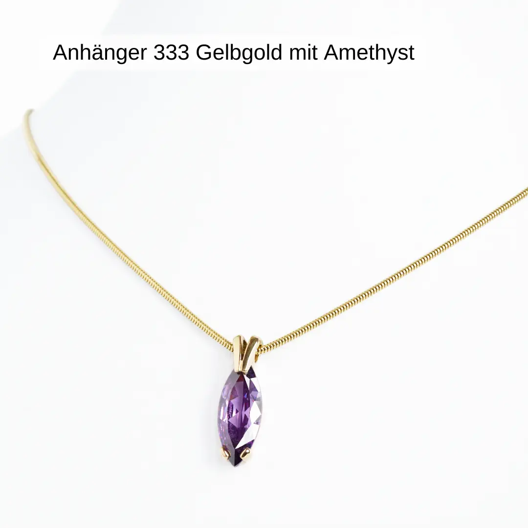 Anhaenger 333 Gelbgold mit Amethyst