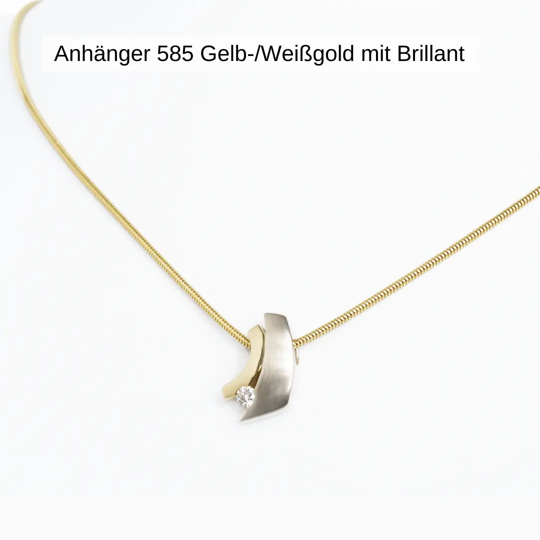 Anhaenger 585 Gelbgold Weißgold mit Brillant