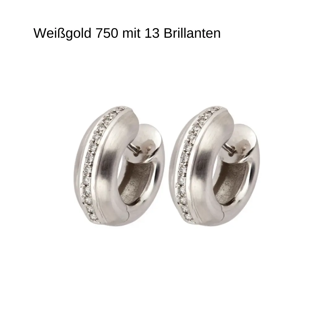 Creolen Weißgold 750 mit 13 Brillanten