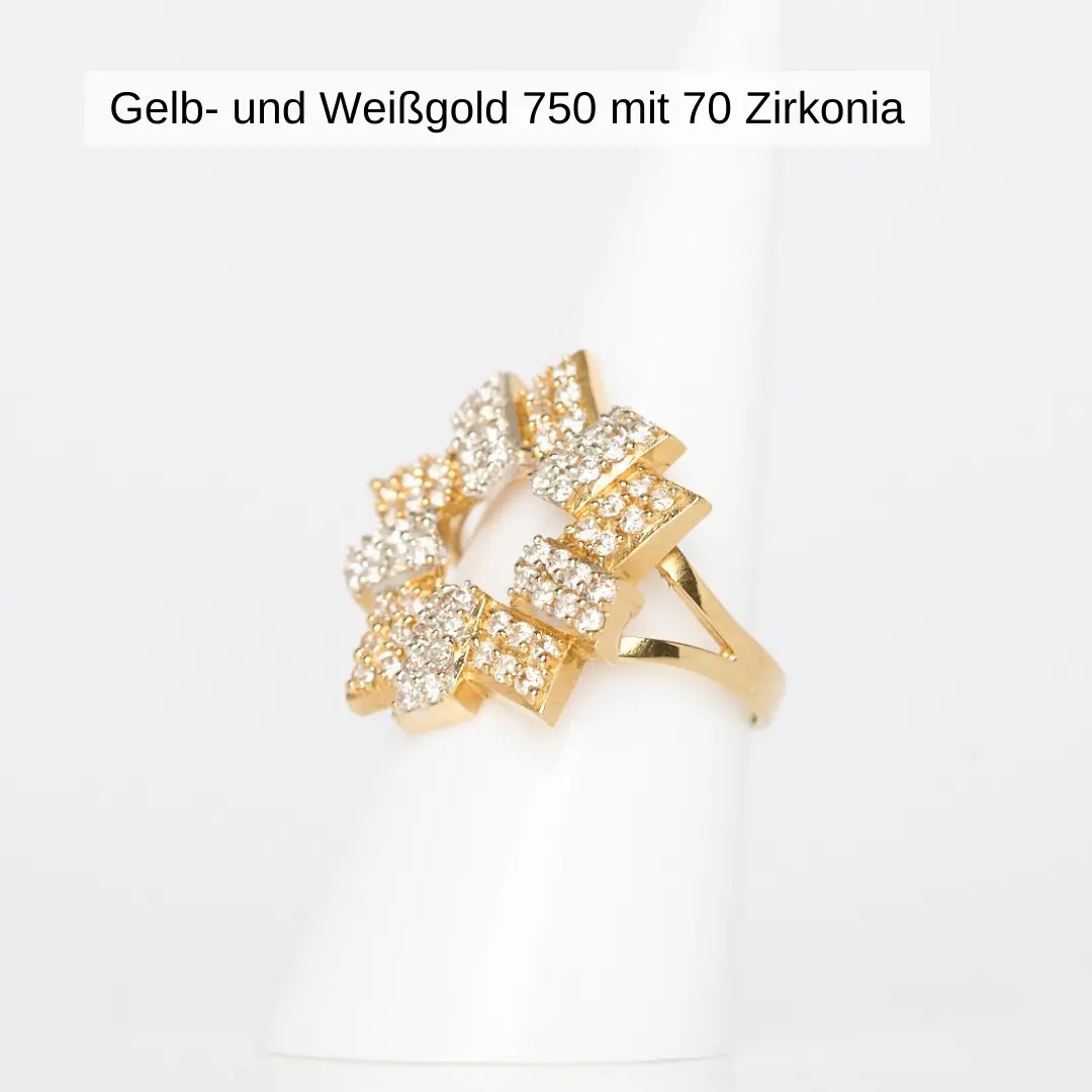 Besonderer Ring Weißgold 750 mit Zirkonia