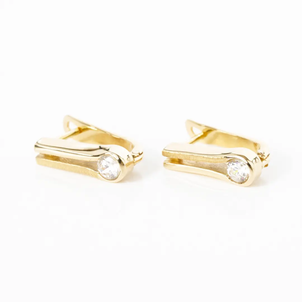 Creolen 585 in Gelbgold mit Brillanten