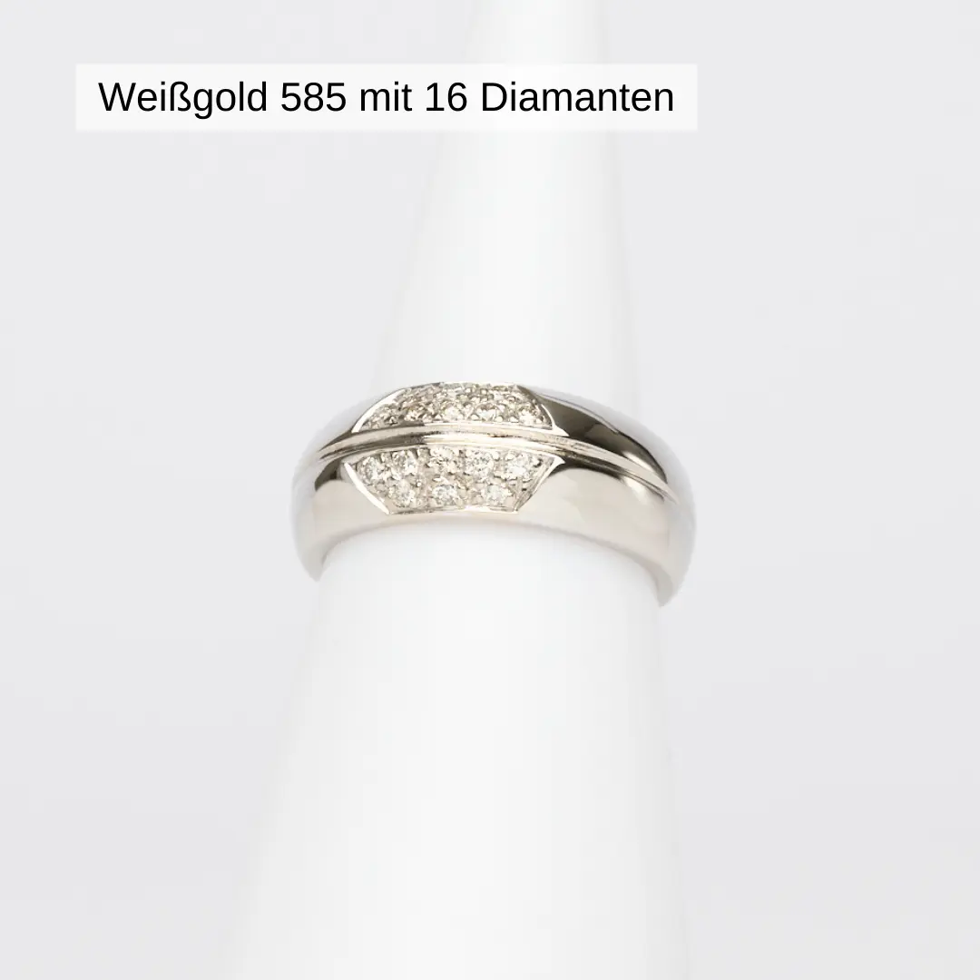 Diamantring Weißgold 585 mit 16 Diamanten