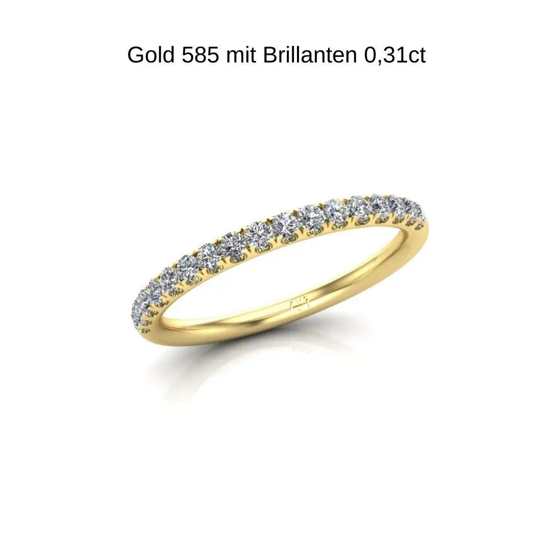 Memoirering Gold 585 mit Brillanten