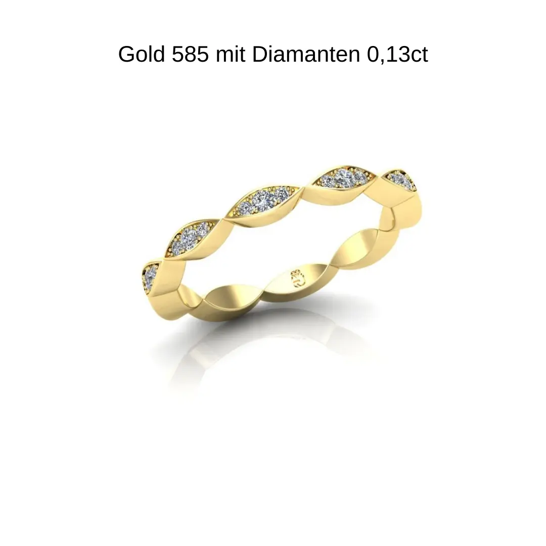 Memoirering Gold 585 mit Diamanten