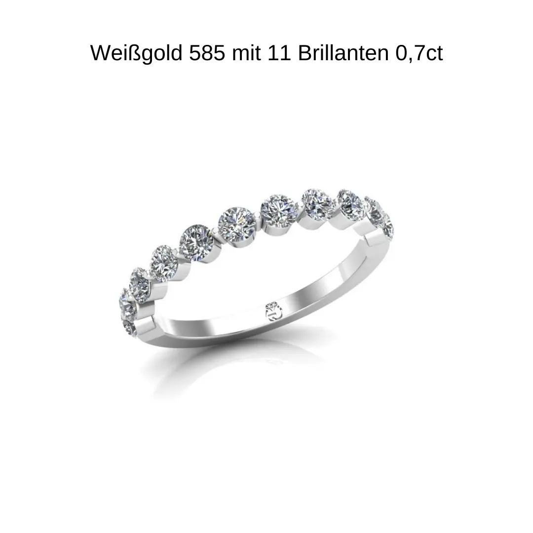 Vorsteckring Weißgold 585 mit Brillanten