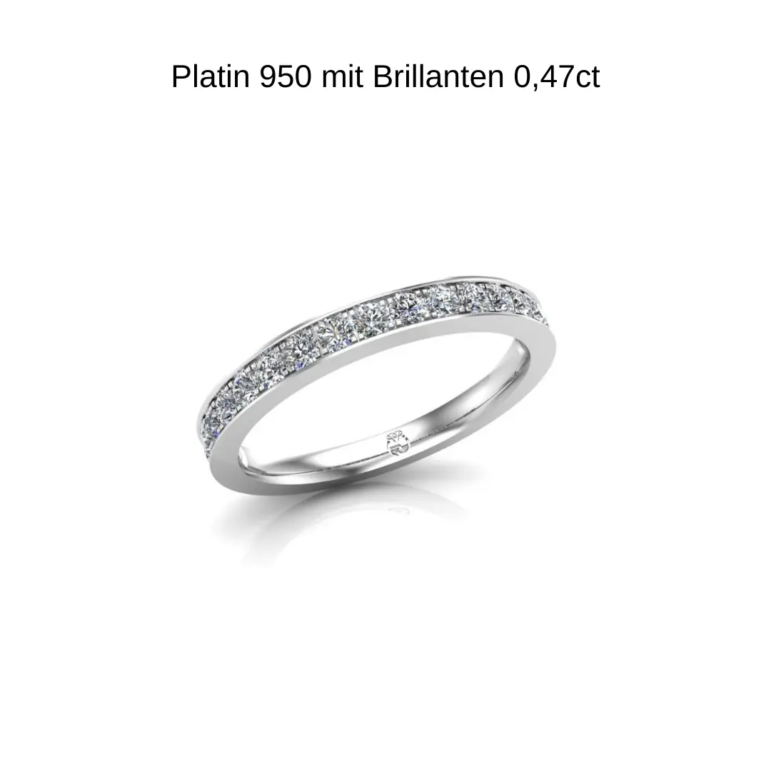 Vorsteckring Platin 950 mit Brillanten