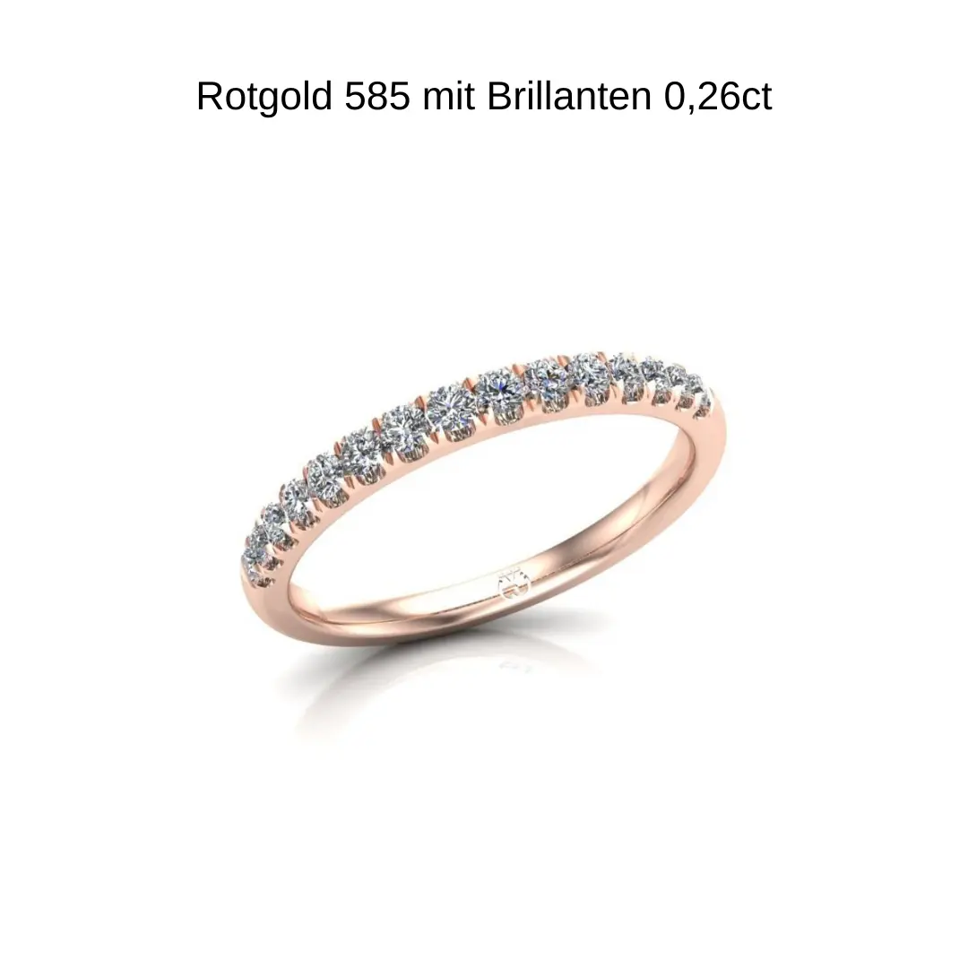Vorsteckring Rotgold 585 mit Brillanten