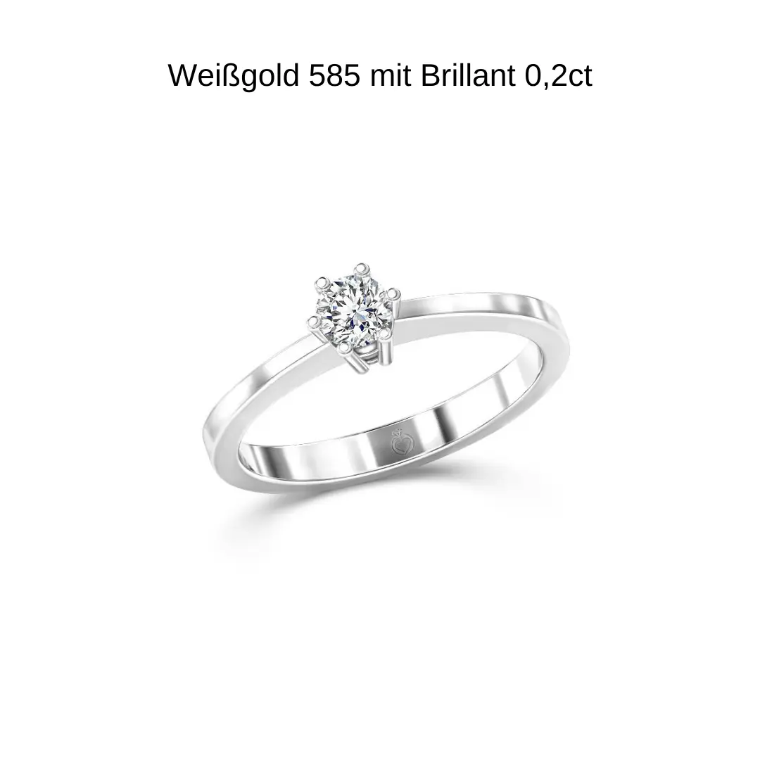 Verlobungsring Weißgold 585 mit Brillant