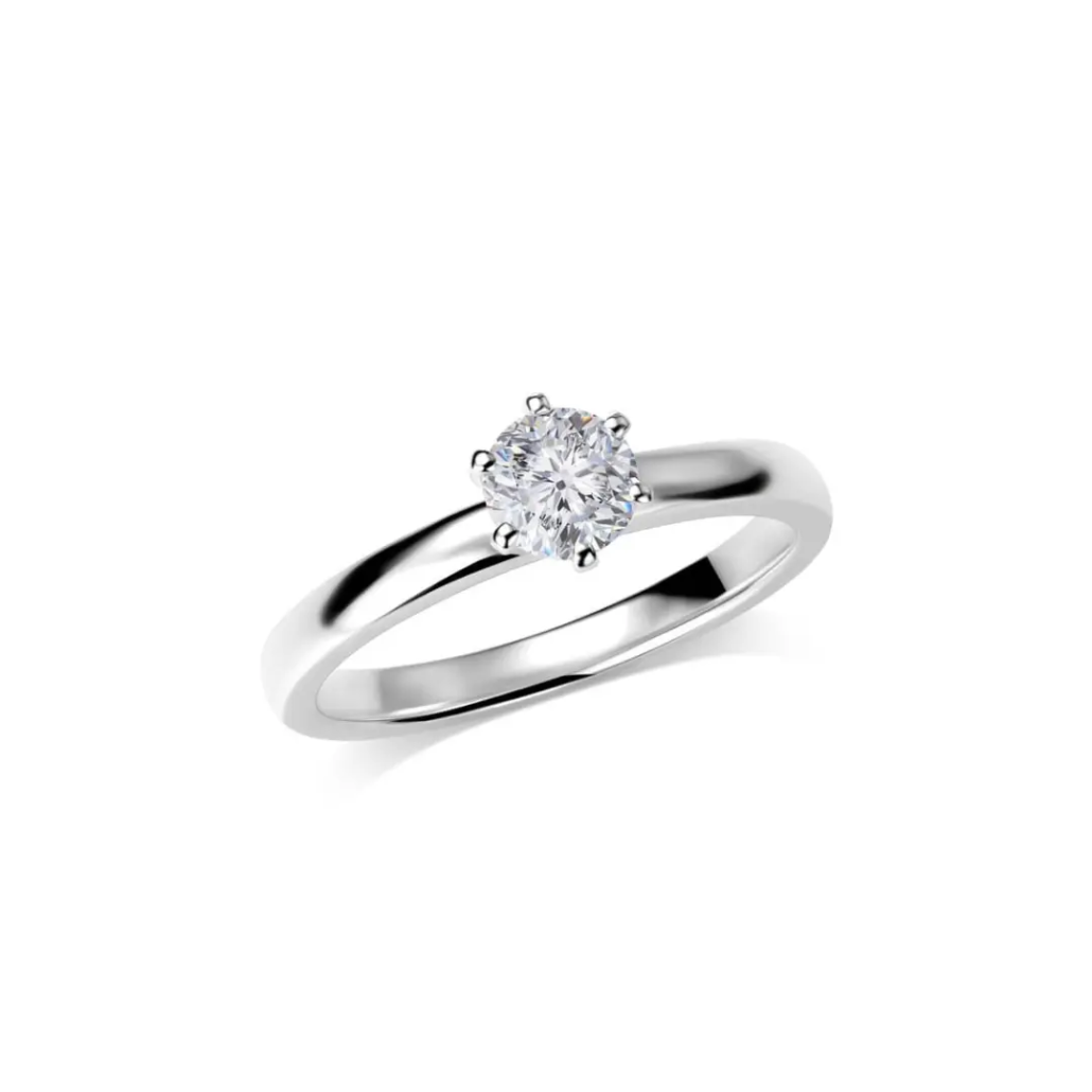 Verlobungsring in 750 Weißgold mit 1 Brillant 0,20ct
