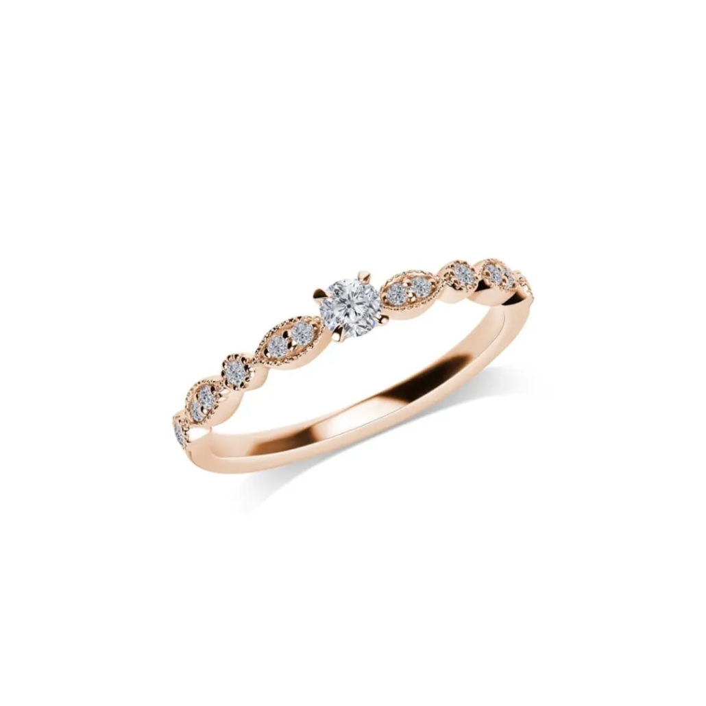 Verlobungsring in 750 Rotgold mit 1 Brillant 0,15ct
