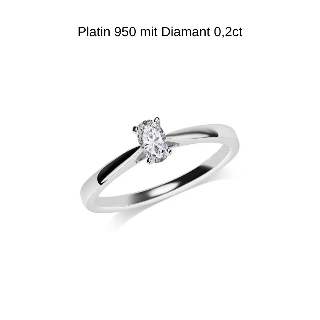 Verlobungsring Platin 950 mit Diamant