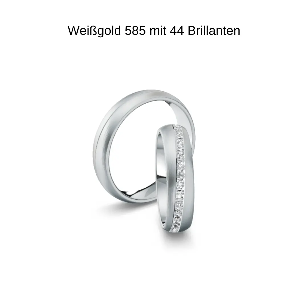 Eheringe Weißgold mit 44 Brillanten