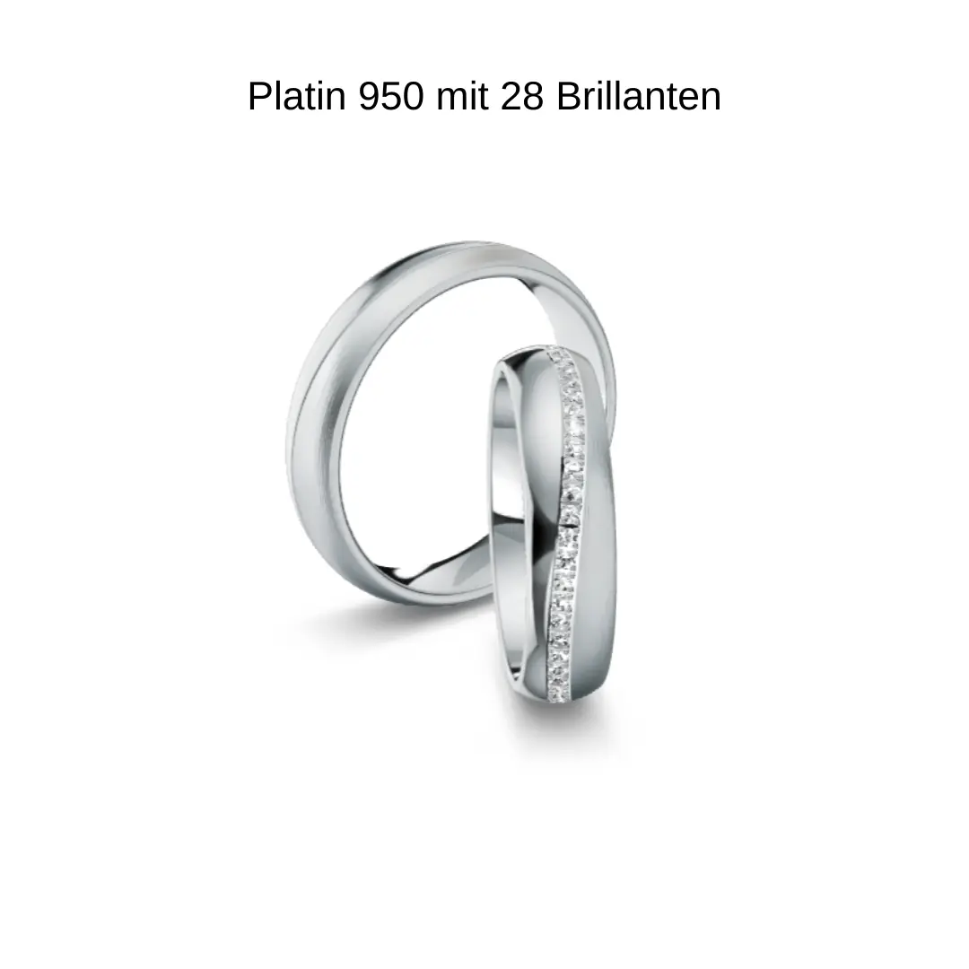 Eheringe Platin 950 mit 28 Brillanten